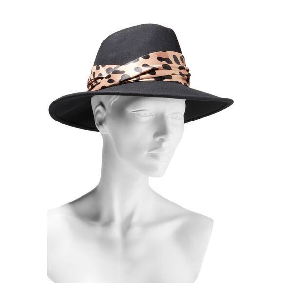 EUGENIA KIM  Maxine leopard-print satin-trimmed wool-felt fedora MSRP 395$ - Picture 3 of 10